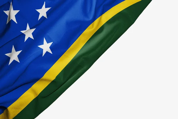 Îles Salomon drapeau de tissu avec copyspace pour votre texte sur w — Photo