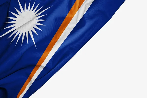 Îles Marshall drapeau de tissu avec copyspace pour votre texte sur — Photo