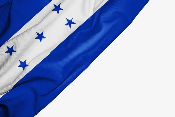 Honduras flag of fabric with copyspace for your text on white ba — Stock Photo, Image