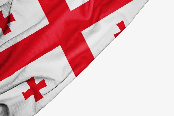 Georgia flag of fabric with copyspace for your text on white bac — Stok Foto