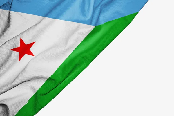 Bandeira de tecido Djibouti com copyspace para o seu texto em branco ba — Fotografia de Stock