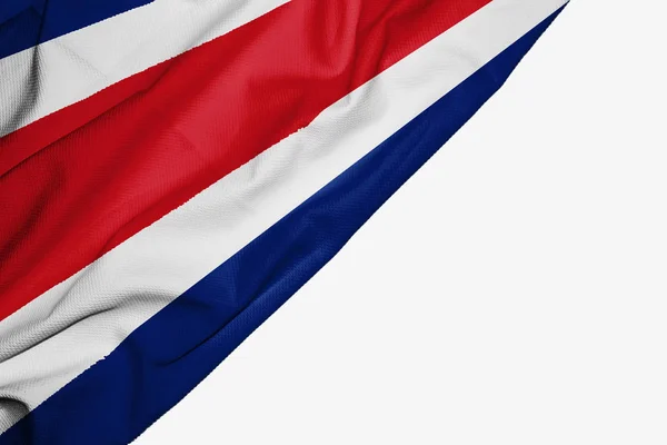 Bandeira de tecido da Costa Rica com copyspace para o seu texto em branco — Fotografia de Stock