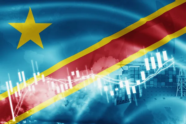 Democratic Republic of Congo flag, stock market, exchange econom