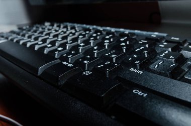 siyah klavye yakın çekim