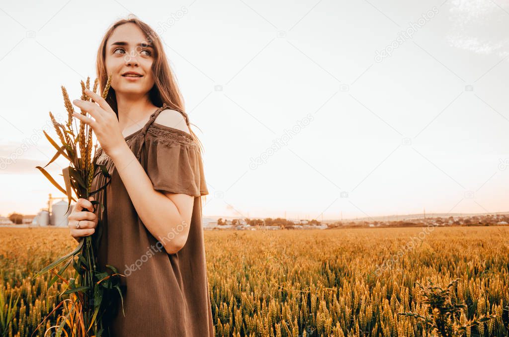 woman in wheat field