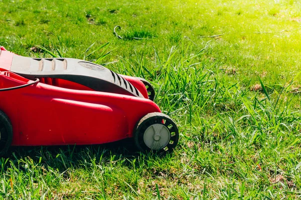 red lawn mower