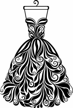 Vektör siluet izole geri elbise. Eps8.