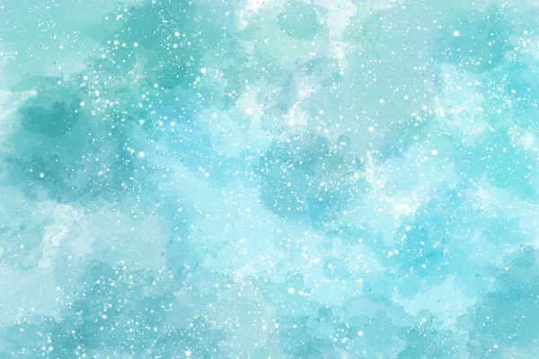 Winter Blue Watercolor Background Snow — Stock Photo, Image