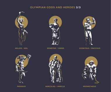 Olimpian gods and heroes. vector Olimpian gods and heroes. vector
