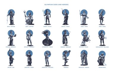 Olimpian gods and heroes. vector Olimpian gods and heroes. vector