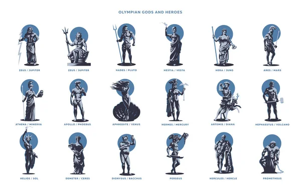Olimpian 神々 と英雄. — ストックベクタ