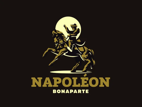 Napoleon on horseback. — Stock Vector
