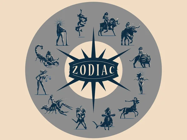 Znaki zodiaku. Ilustracja wektorowa. — Wektor stockowy