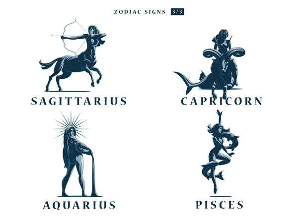 Segni zodiacali. Illustrazione vettoriale . — Vettoriale Stock