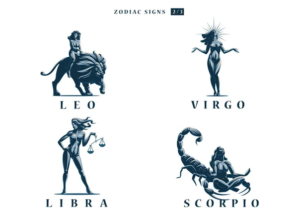 Segni zodiacali. Illustrazione vettoriale . — Vettoriale Stock