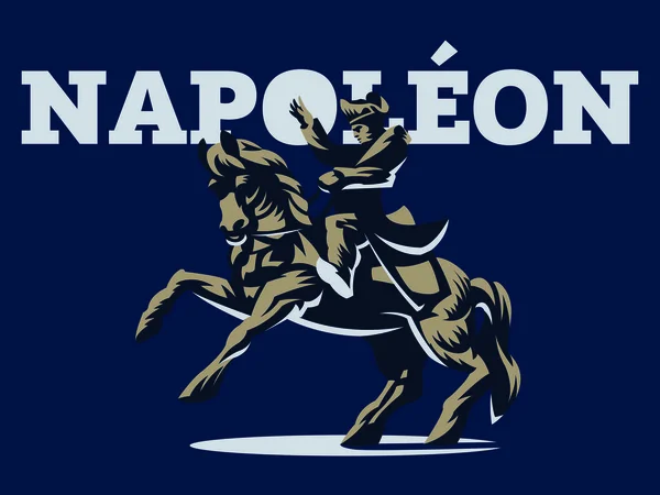 Napoleon a cavalo . —  Vetores de Stock