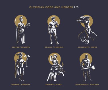 Olimpian gods and heroes. vector Olimpian gods and heroes. vector