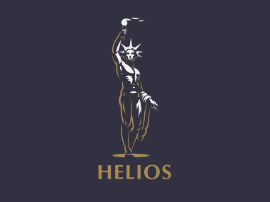 Helios the sun god. clipart