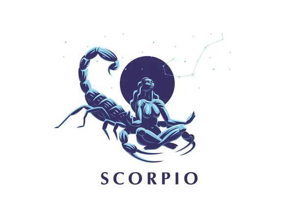 Sign of the zodiac Scorpio. Constellation of the Scorpion. — Stock Vector