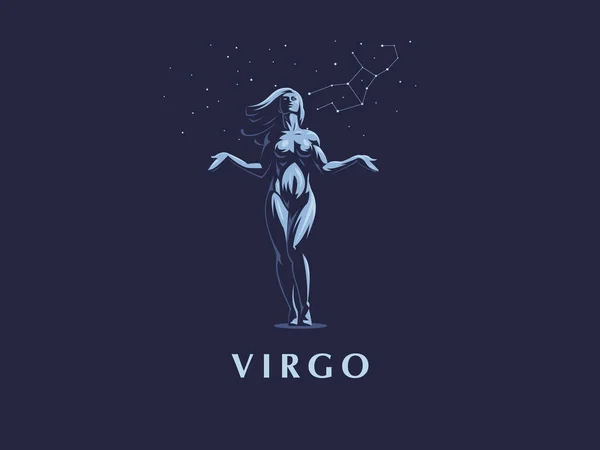 Sinal do zodíaco Virgem. Ilustração vetorial . —  Vetores de Stock