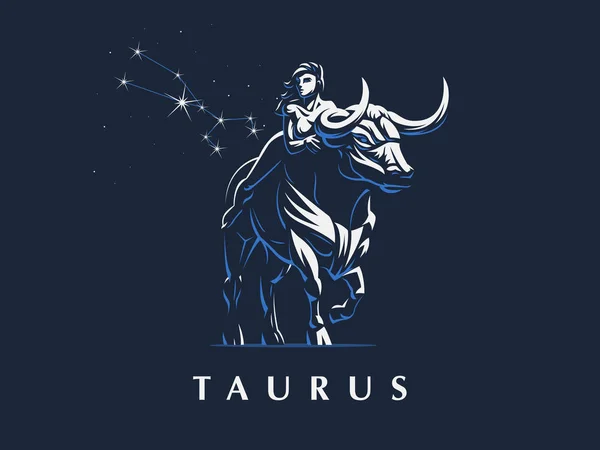 Signo del zodiaco Tauro. Toro. Ilustración vectorial . — Vector de stock