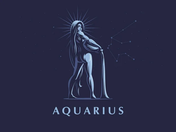 Sign of the zodiac Aquarius. — Stock Vector