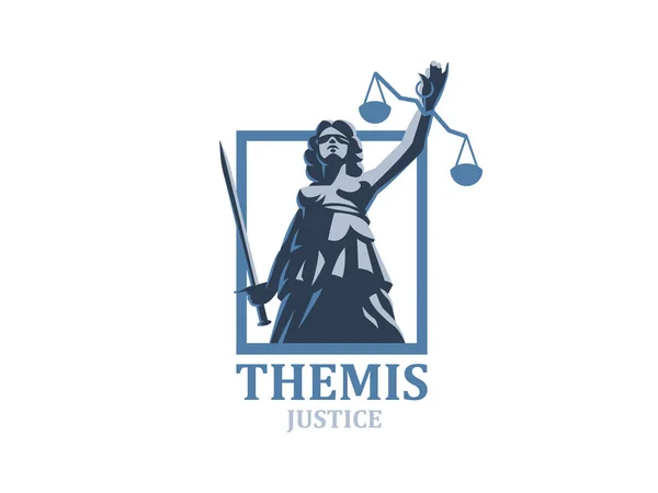 A deusa da justiça Themis . — Vetor de Stock