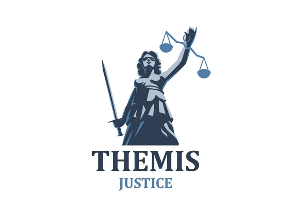 A deusa da justiça Themis . — Vetor de Stock