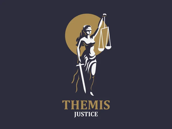 Themis adalet tanrıçası. — Stok Vektör