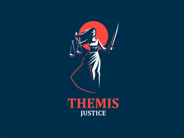 Themis adalet tanrıçası. — Stok Vektör