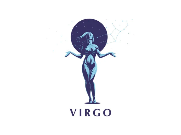 Signo del zodiaco Virgo. Ilustración vectorial . — Vector de stock