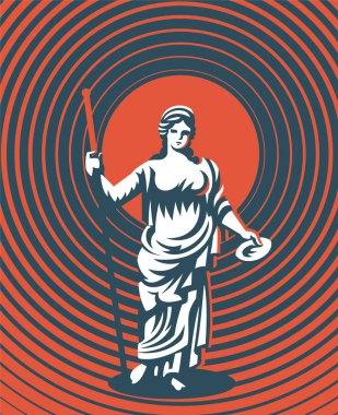 Yunan tanrıçası Hera. Vektör çizim