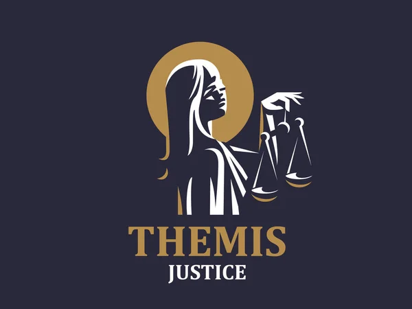 A deusa da justiça Themis . — Vetor de Stock