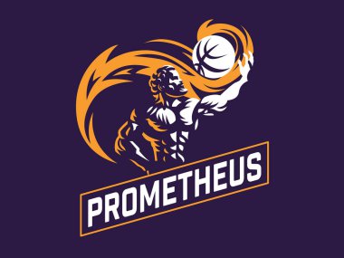 Prometheus ve spor top. Spor amblemi.
