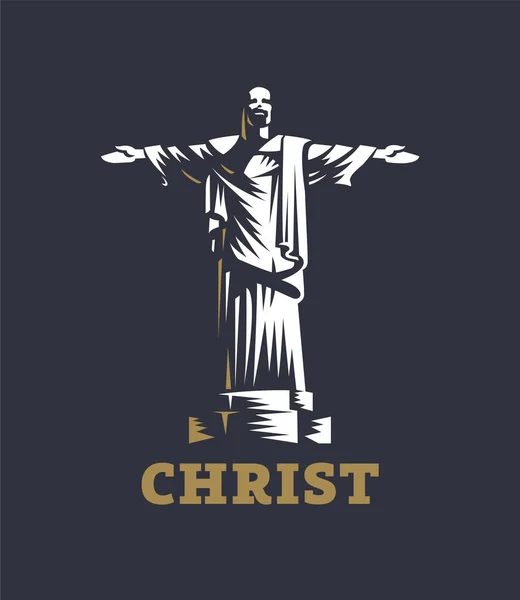 Estatua redentora de Cristo . — Archivo Imágenes Vectoriales