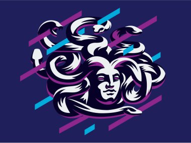 Gorgon Medusa. Vektör çizim.