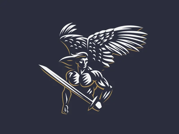 Hombre ángel. emblema del vector . — Vector de stock