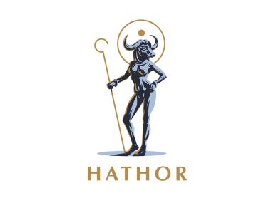 Mısır Tanrıça Hathor. Vektör çizim.
