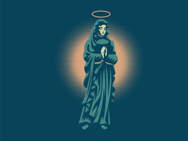 Kutsal Meryem Ana başının üstünde bir hale