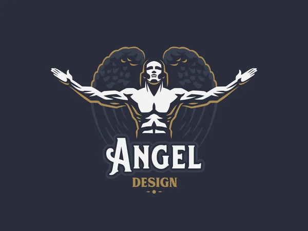 Angel man. Vector embleem. — Stockvector