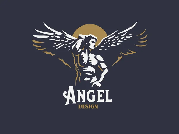 Hombre ángel. emblema del vector . — Archivo Imágenes Vectoriales