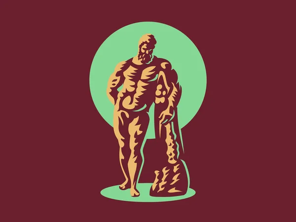 Het standbeeld van Hercules. Vectorillustratie. — Stockvector