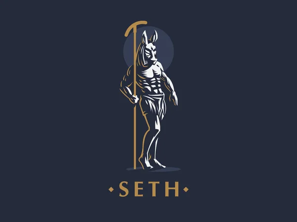 De Egyptische god Seth. Vector embleem. — Stockvector