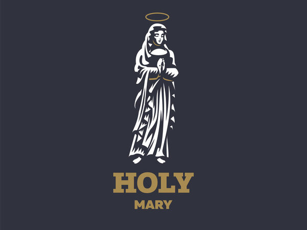 The holy virgin Mary with a halo above her head