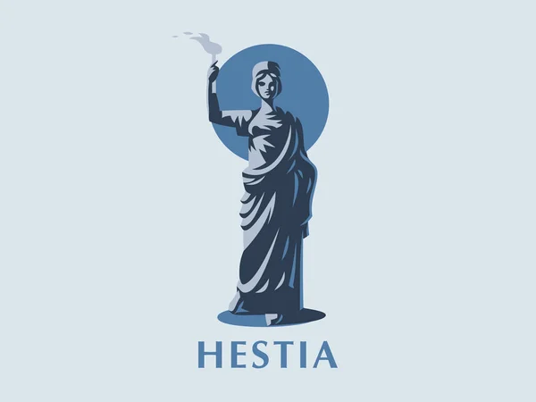 Gudinnan Hestia eller Vesta med en fackla — Stock vektor