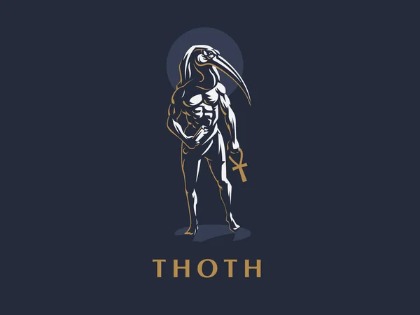 Ο Αιγύπτιος Θεός Thoth. Εικονογράφηση διάνυσμα. — Διανυσματικό Αρχείο