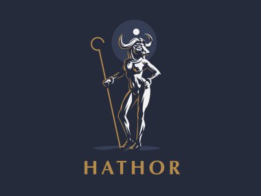 Mısır Tanrıça Hathor. Vektör çizim.