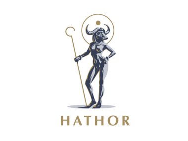 Mısır Tanrıça Hathor. Vektör çizim.
