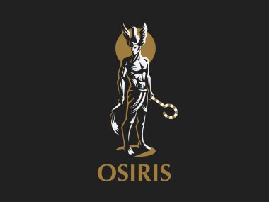 The Egyptian god Osiris. Vector Emblem. clipart