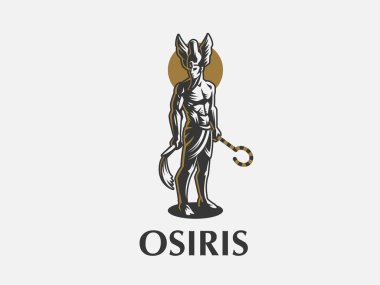 The Egyptian god Osiris. Vector Emblem. clipart